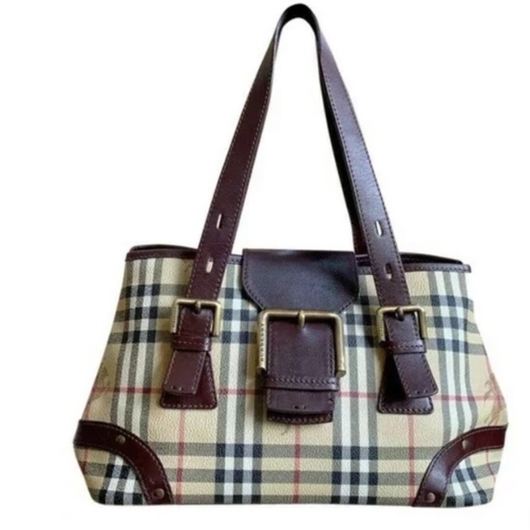 Burberry Handbags - Burberry Haymarket Medium Plaid Logo Print